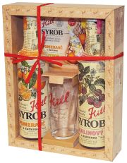 Kitl Kassette mit Trinkglas (Himbeere + Orange) 2x 500 ml